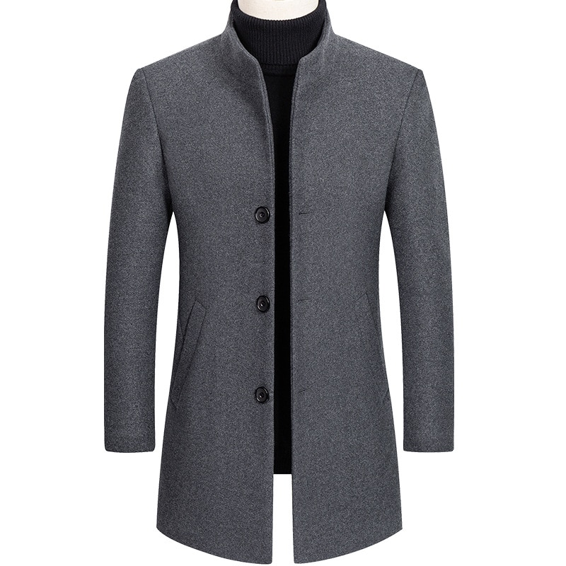 Single-Breasted Stand Collar Coat - Killing Me Softly with Fashion