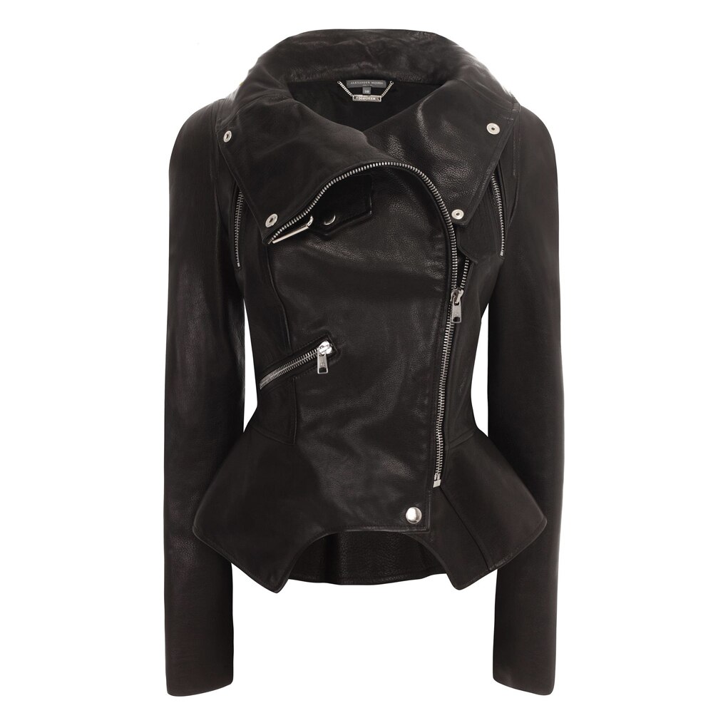 Fitted Leather Fashion Motorcycle Jacket Coat